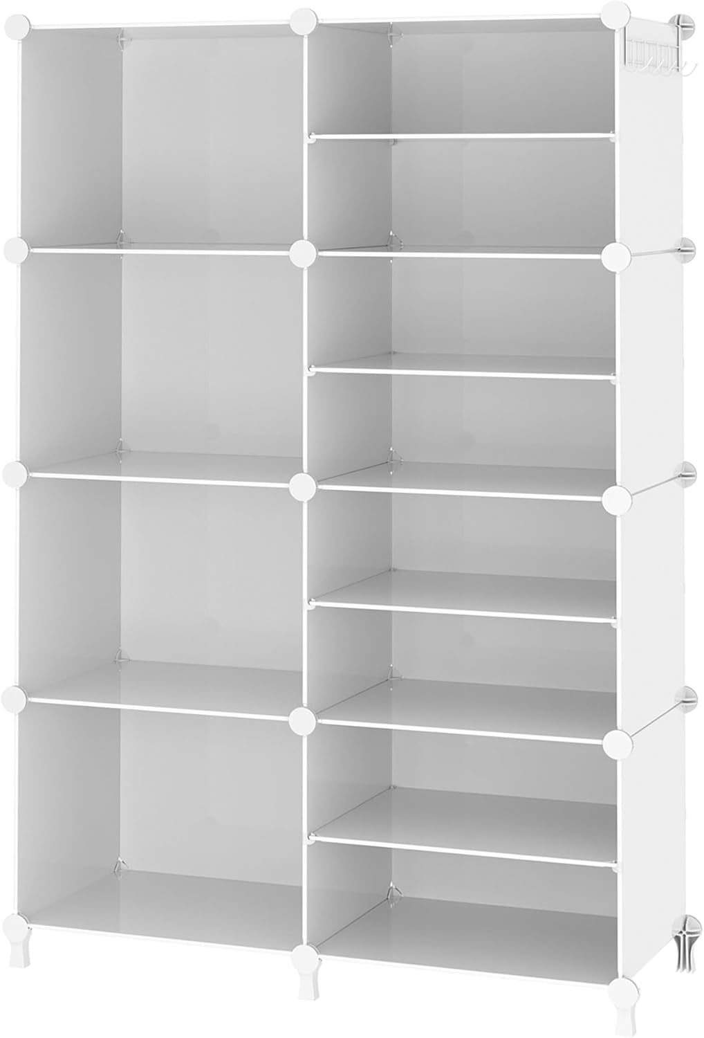 AWTATOS Closet Organizer - 8 Cube Storage Shelves for Clothes | Stackable Cubby Shelving in White