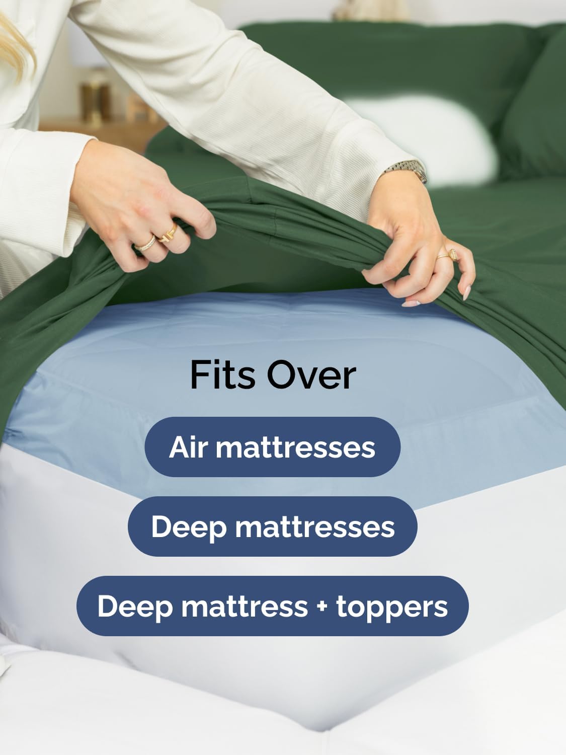 Skiennix Extra Deep Cal King Sheet Set | 6-Piece Breathable Cooling Bedding - Soft, Wrinkle-Free Emerald Green