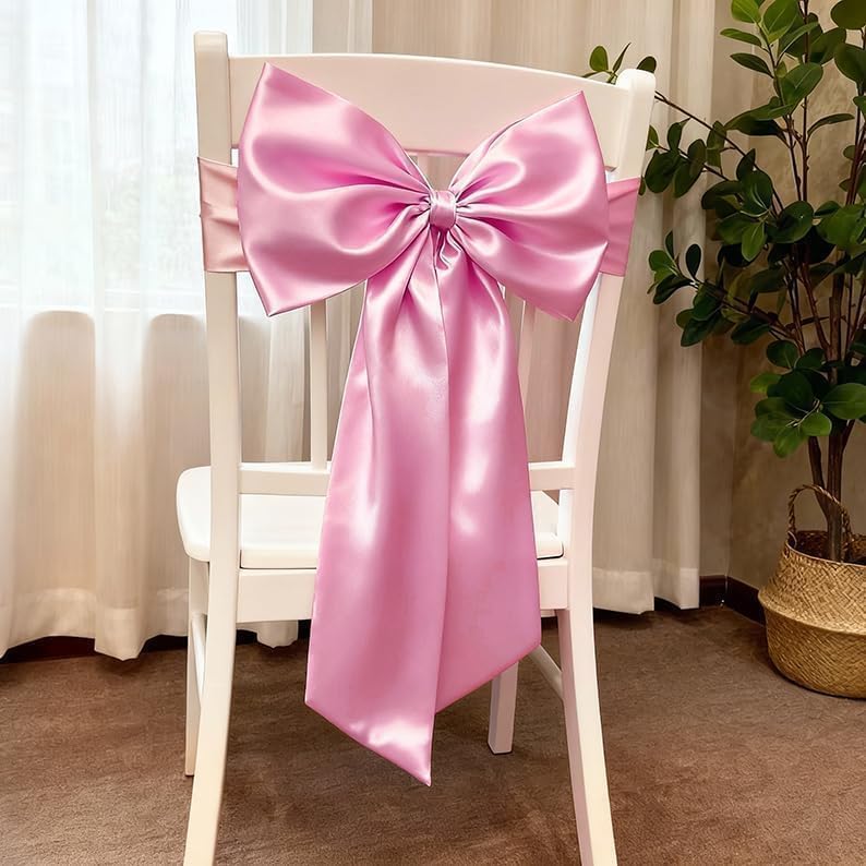 Skiennix Pink & White Bow Decor - 2 Pack for Coquette Room Backdrop | Perfect for Valentine's Day & Weddings