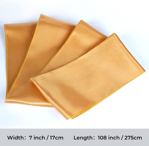 Babenest Satin Chair Sashes - 50 Pcs Upgraded Chair Ribbons & Bows for Weddings & Events | Gold