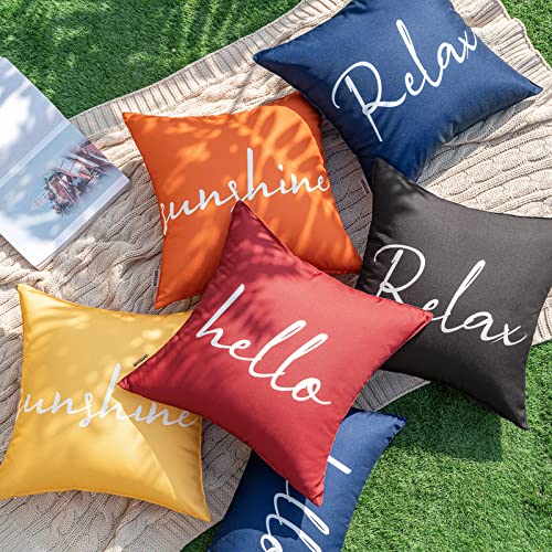 MIULEE Waterproof Outdoor Throw Pillow Covers, 16x16 Inch, Set of 2