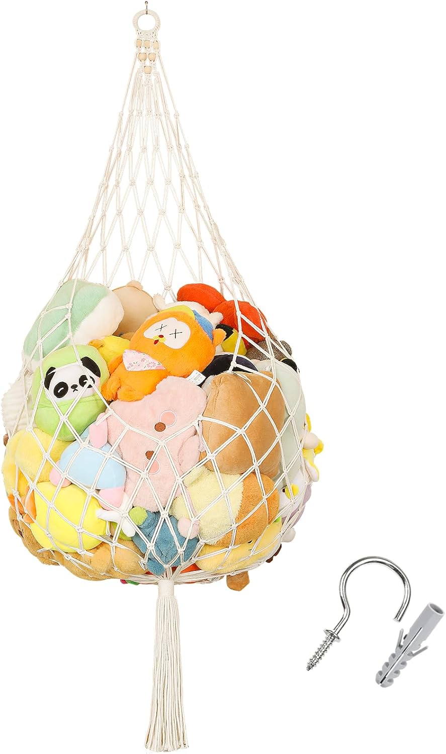 Skiennix Stuffed Animal Storage Hammock - Large Plushie Net Organizer for Kids' Room Decor | 1 Tier