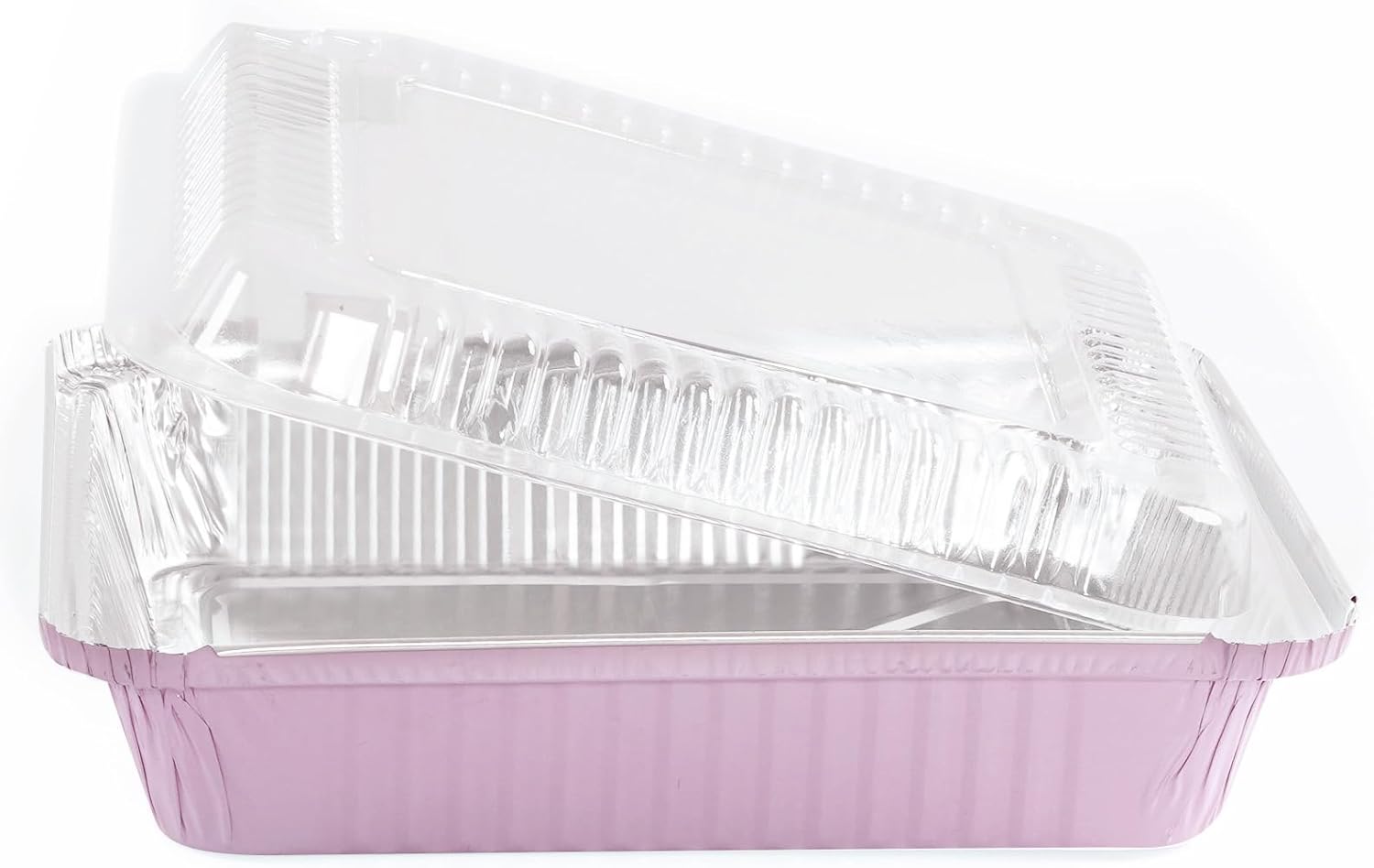Skiennix 8x8 Square Aluminum Baking Cake Pans - 40 Pack with Clear Lids for Easy Food Storage
