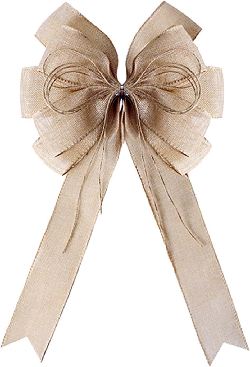 Burlap Wreaths - Large Jute Door Bows | Perfect Christmas Tree Topper for Weddings & Holidays