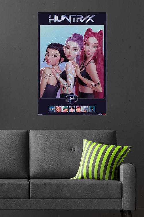 Huntrix | Netflix KPop Demon Hunters 2025 Wall Poster - Unframed, 34"L x 22.4"W, Perfect for Fans