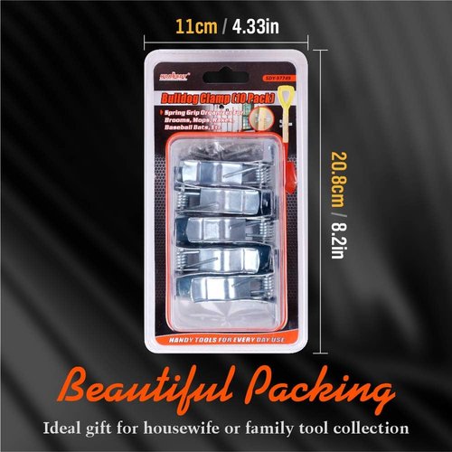 HORUSDY 10-Pack Spring Grip Mop and Broom Holder - Durable Storage Solution for Tools