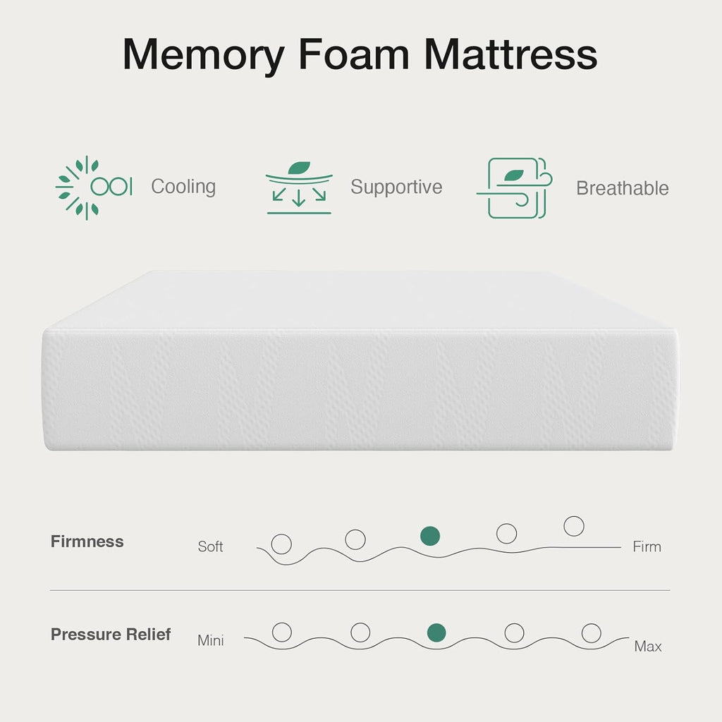 Novilla Queen Mattress - 10 Inch Gel Memory Foam Mattress for Comfortable & Cool Sleep | CertiPUR-US Certified