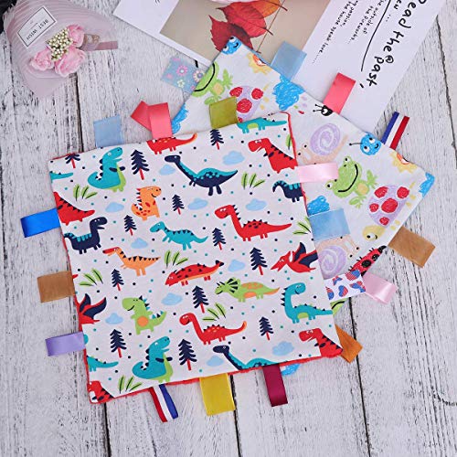 Inchant Baby Boy Tag Security Blanket - Soft Plush Taggie Blanket for Newborns & Toddlers