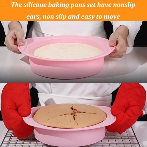 Acidea Nonstick Silicone Bakeware Set - 7-Piece BPA-Free Heat Resistant Kit for Cakes, Muffins & More