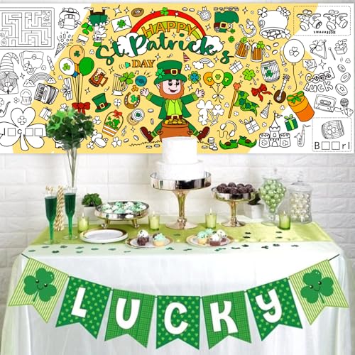 St. Patrick's Day Jumbo Coloring Poster 30"x72" - Fun Party Activity