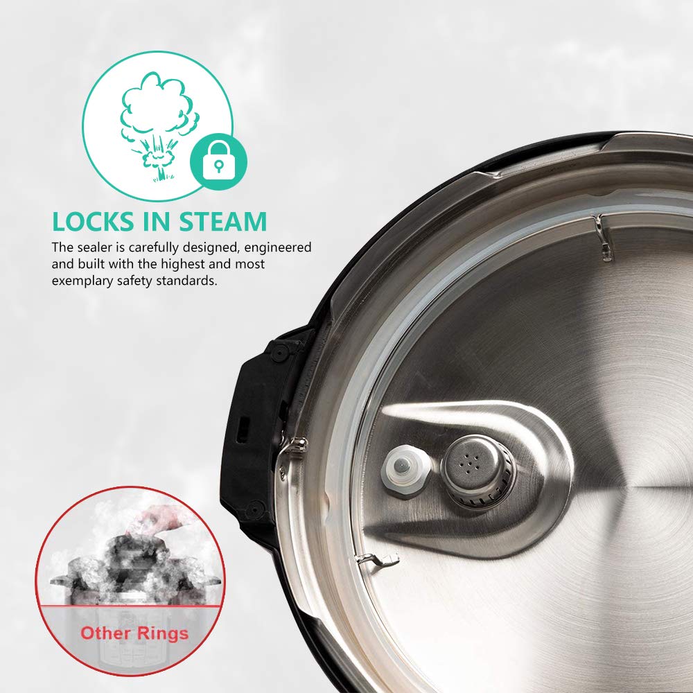 Zonefly for Instant Pot 3 Qt Inner Pot Replacement insert, Stainless Steel Cooking Pot Liner with Polished Surface & Easy to Clean - 3Quart Instapot Rice Cooker Accessories, Includes 2pcs Seal Rings
