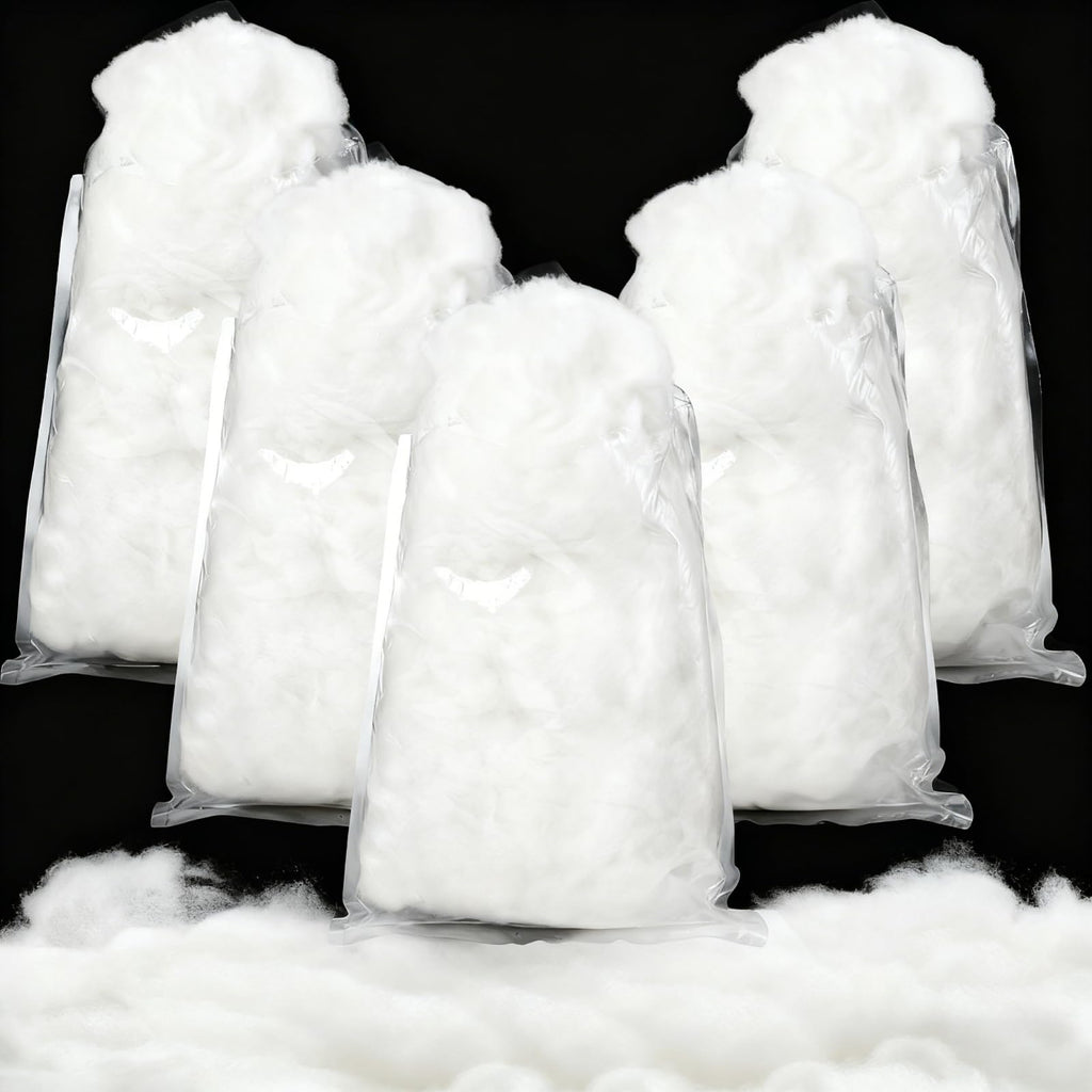 Cididu 1000g Fake Snow Clouds Decorations, 35.27 oz Fluffy Artificial Fiber Fill, White Soft Indoor Home Decor for Village Display, DIY Winter Crafts, Christmas Tree Safe and Reusable