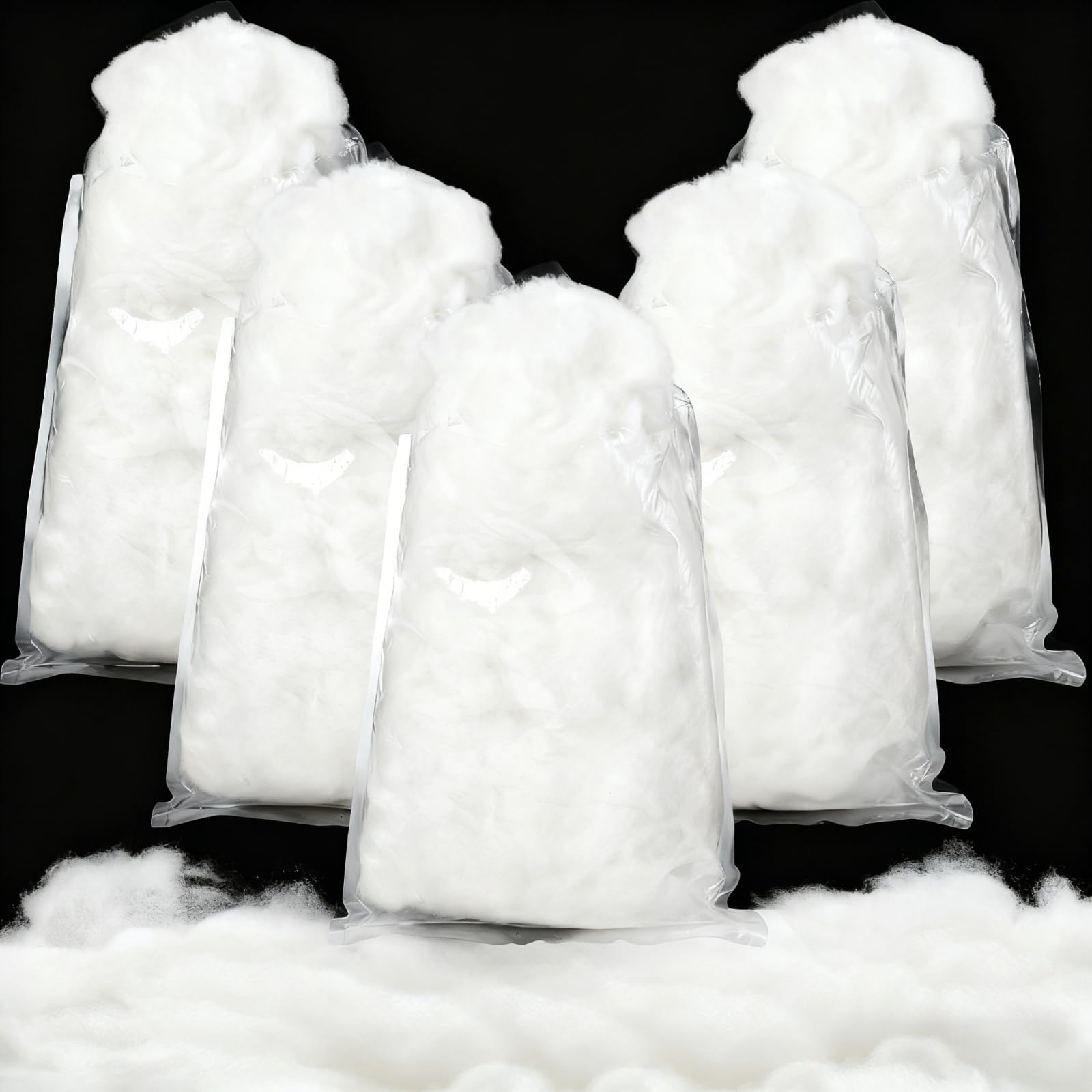 Cididu 1000g Fake Snow Clouds Decorations, 35.27 oz Fluffy Artificial Fiber Fill, White Soft Indoor Home Decor for Village Display, DIY Winter Crafts, Christmas Tree Safe and Reusable