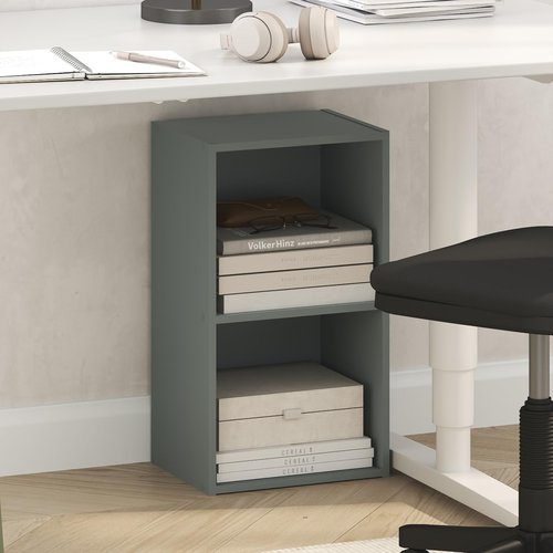 Furinno PASIR 2-Tier Modern Bookshelf - Open Shelves Bookcase in Sage Green | Easy Assembly for Home & Office
