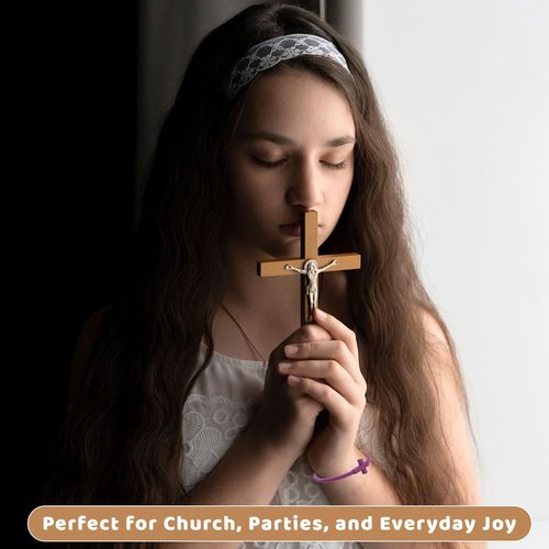 YalsFTY 24 PCS Colorful Cross Silicone Bracelets – Christian Rubber Wristbands for Teens, Adults, Waterproof, 54.4mm Diameter (Small)