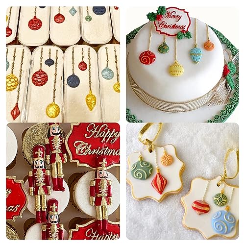 Christmas Nutcracker Soldier & Ornament Silicone Mold Set for Cake Decoration