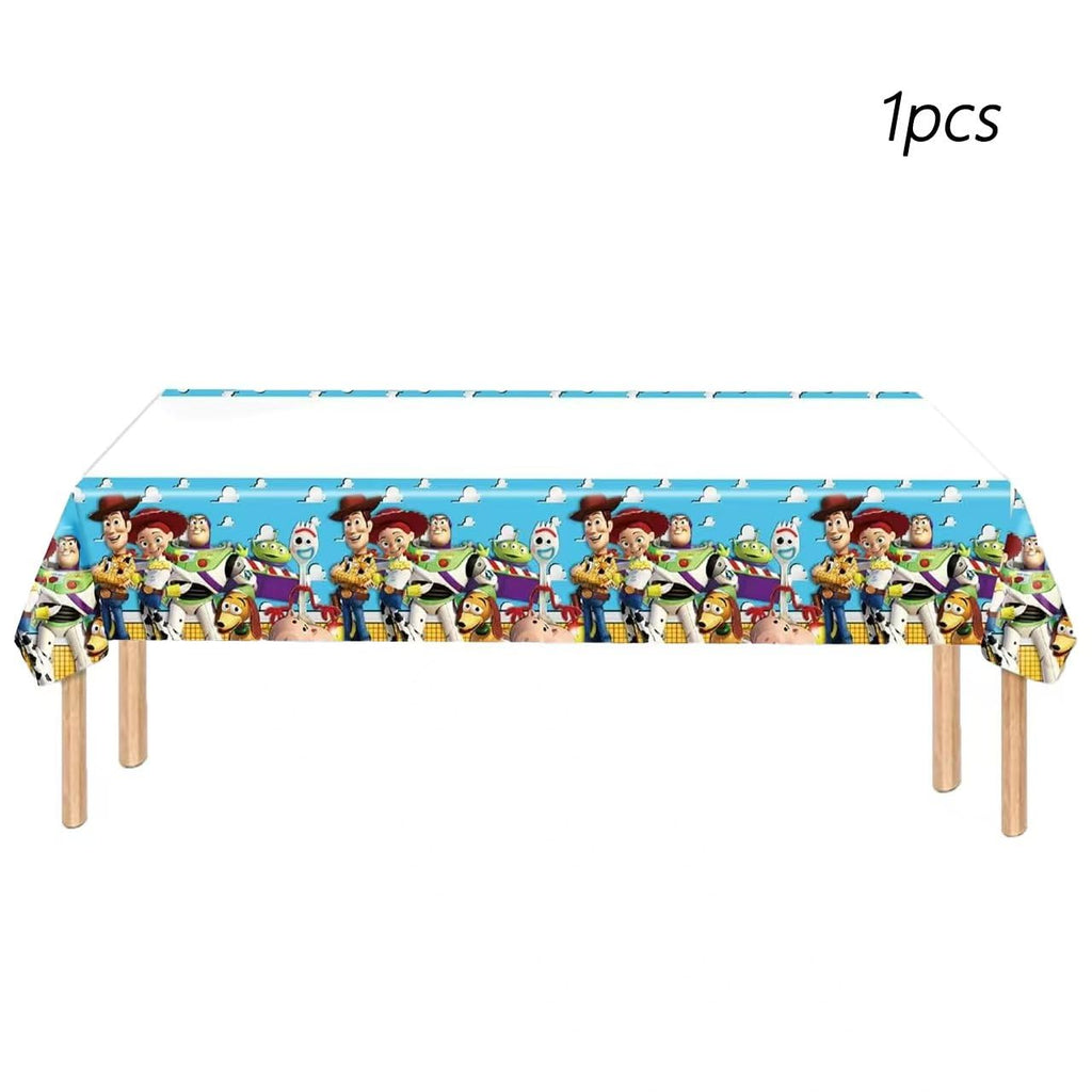 61 Pcs Toy Story Birthday Party Supplies Set, Plates, Cups, Utensils, Napkins, Tablecloth