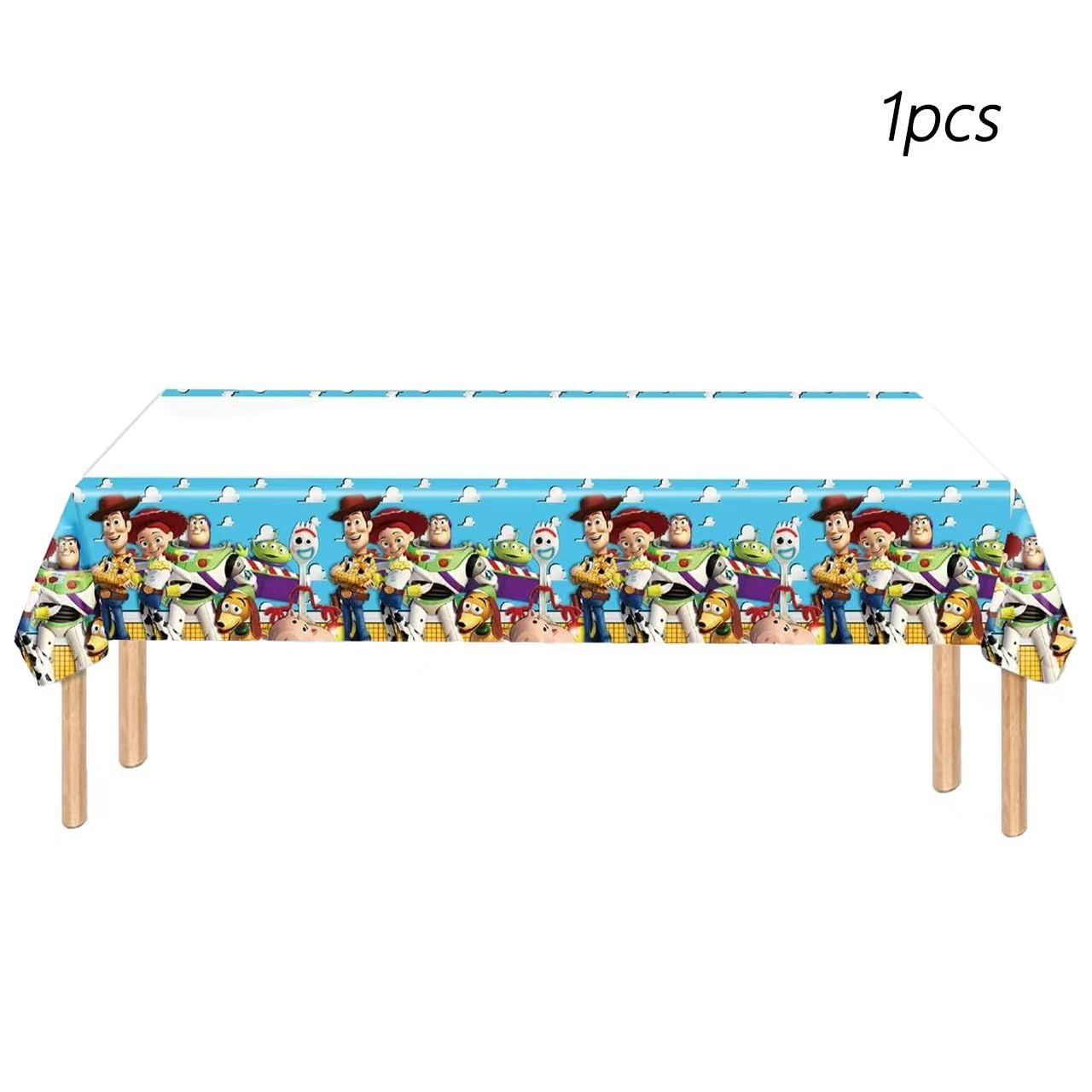 61 Pcs Toy Story Birthday Party Supplies Set, Plates, Cups, Utensils, Napkins, Tablecloth