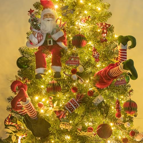 4pcs Large Christmas Elf Legs for Tree Topper & Holiday Decor - 24-Inch