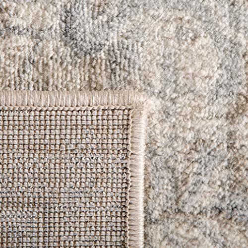 SAFAVIEH Brentwood Collection Accent Rug - 2' x 4', Cream & Grey, Medallion Distressed Design, Non-Shedding & Easy to Clean, Ideal for Front Door, Kitchen, Entryway, Foyer (BNT865B)