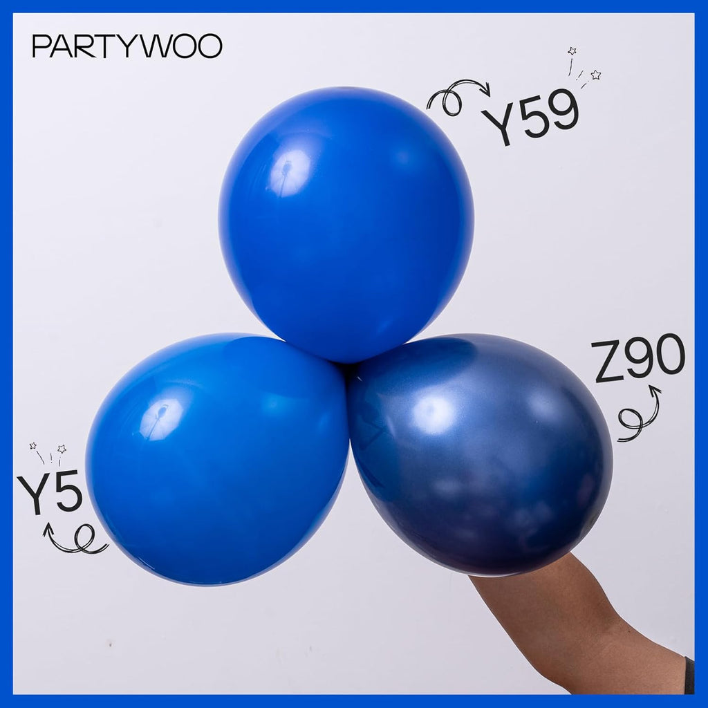 PartyWoo Royal Blue Balloons - 127-Piece Arch Kit for Baby Shower & Graduation | 5-18 Inch Sizes