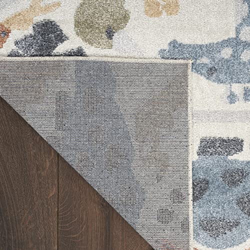 Nourison Home Astra Machine Washable Ivory 6'7" x 9' Area Rug - Easy Clean, Non Shedding, Bed Room, Living Room, Dining Room, Kitchen (7' x 9')