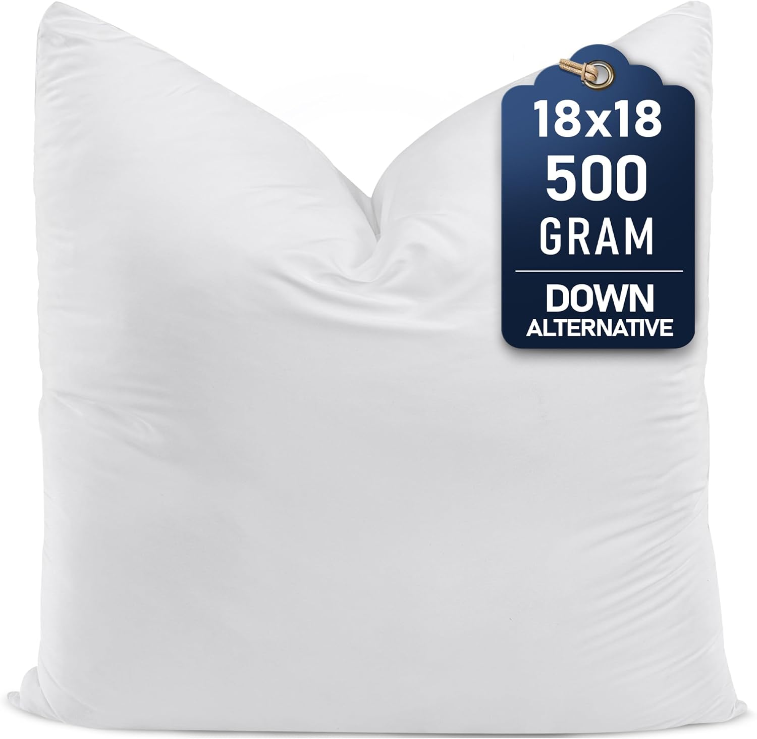 Utopia Bedding Throw Pillow - Fluffy Down Alternative Cushion for Bed & Sofa | 18 x 18 Inches, White