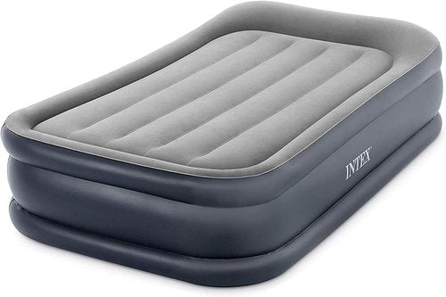 Intex Dura-Beam Plus Deluxe Pillow Bed - Twin Size with Built-in Electric Pump - 16.5in Height, 300lb Capacity