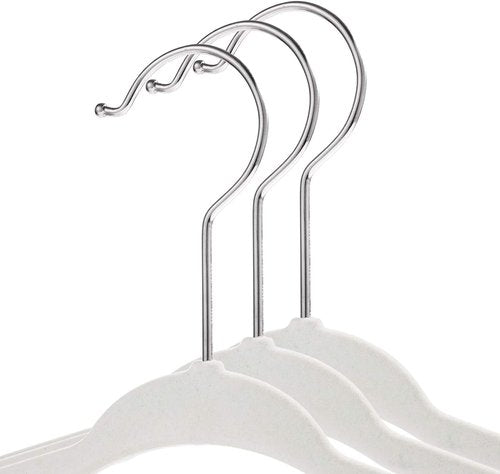 Casafield 50 Velvet Baby Hangers - Soft Ivory for Infant & Toddler Clothes - 11" Size