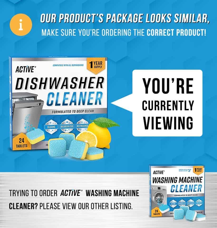 Skiennix Dishwasher Cleaner Tablets - Heavy Duty Deodorizer & Limescale Remover | 24 Pack, Septic Safe