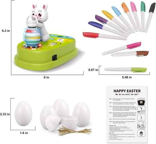 Engfa Easter Egg Decorating Kit - 30 Pcs Eggs & 12 Dying Markers | Fun Craft Activities for Kids (Green)