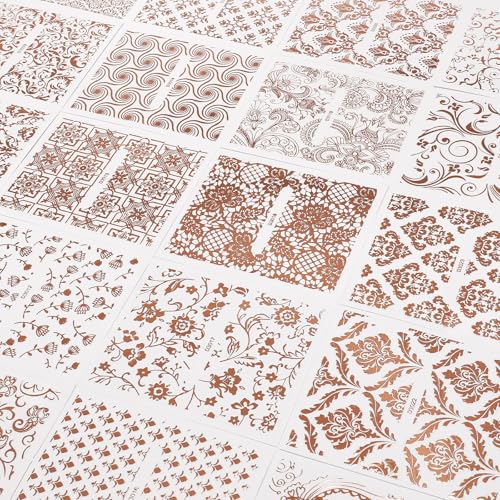 30 Sheets Rose Gold Nail Art Stickers 3D Self Adhesive Decals