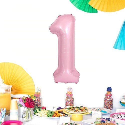 JANOU 40-Inch Pink Helium Foil Balloon - Perfect for 1st Birthday & Baby Shower Decorations