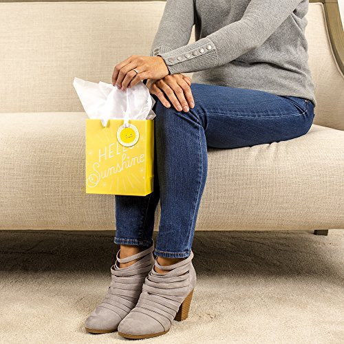 Hallmark Small Gift Bag, Hello Sunshine Yellow with Tissue Paper