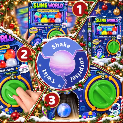 Kids Slime Advent Calendar 2026 - 24 Surprises for Christmas Countdown, Sensory & Stress Relief Toy