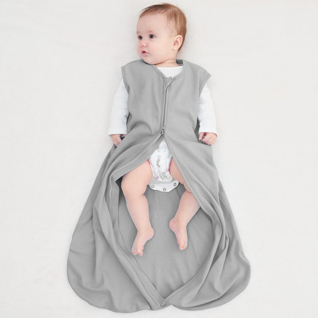 Yoofoss Baby Sleep Sack | 100% Organic Cotton Wearable Blanket for 0-6 Months | 2-Way Zipper, TOG 0.5, 3 Pack