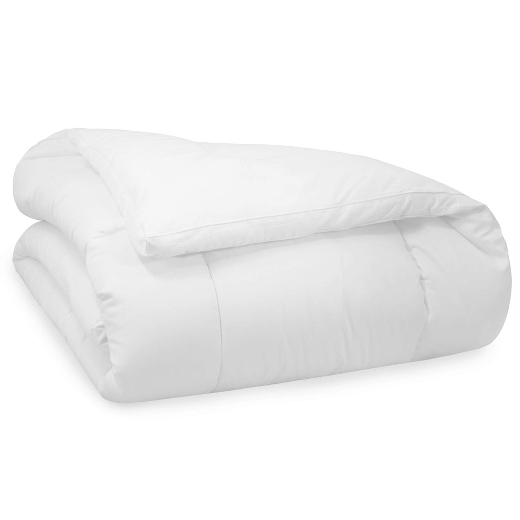 Serta Extra Warmth Down Alternative Box Stitched Comforter Air Dry Fiberfill, King, White