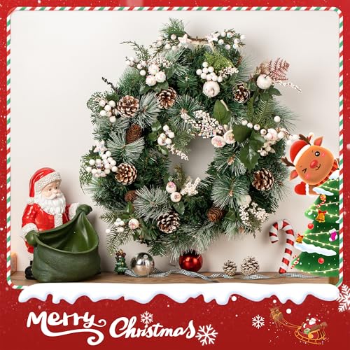Artificial Christmas Tree Picks Set - Assorted Candy Pine Cones Berries Holly