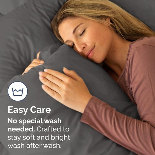 King Standard Pillow Cases by King - Ultra-Soft Hotel Quality Covers | Fade-Resistant & Wrinkle-Free - Charcoal, Set of 2