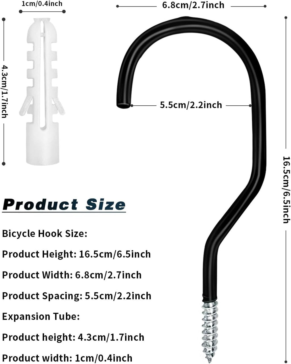 Skiennix Heavy Duty Bike Hooks - 12 Pack Bicycle Storage Hangers for Garage & Garden Organization