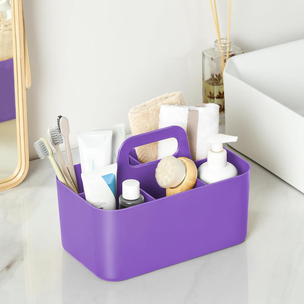 Multiuse Caddy Organizer by [Brand Name] - Portable Tote Bin for Art, Makeup & Office Supplies - Purple