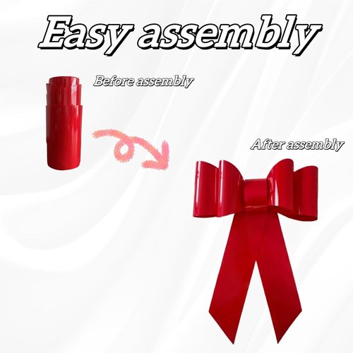 IDOYUAN 30-Inch Big Red Car Bow - Perfect for Car Decor & Gift Wrapping | Ideal for Weddings & Holidays