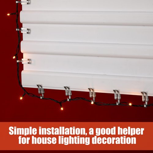 Zonon 200 Pcs Christmas Light Clips Metal Gutter Hooks for Outdoor Xmas Hangers for Shingles Roof Seasonal Lighting Gutter Clips Hanging Festival Xmas Outside Decoration