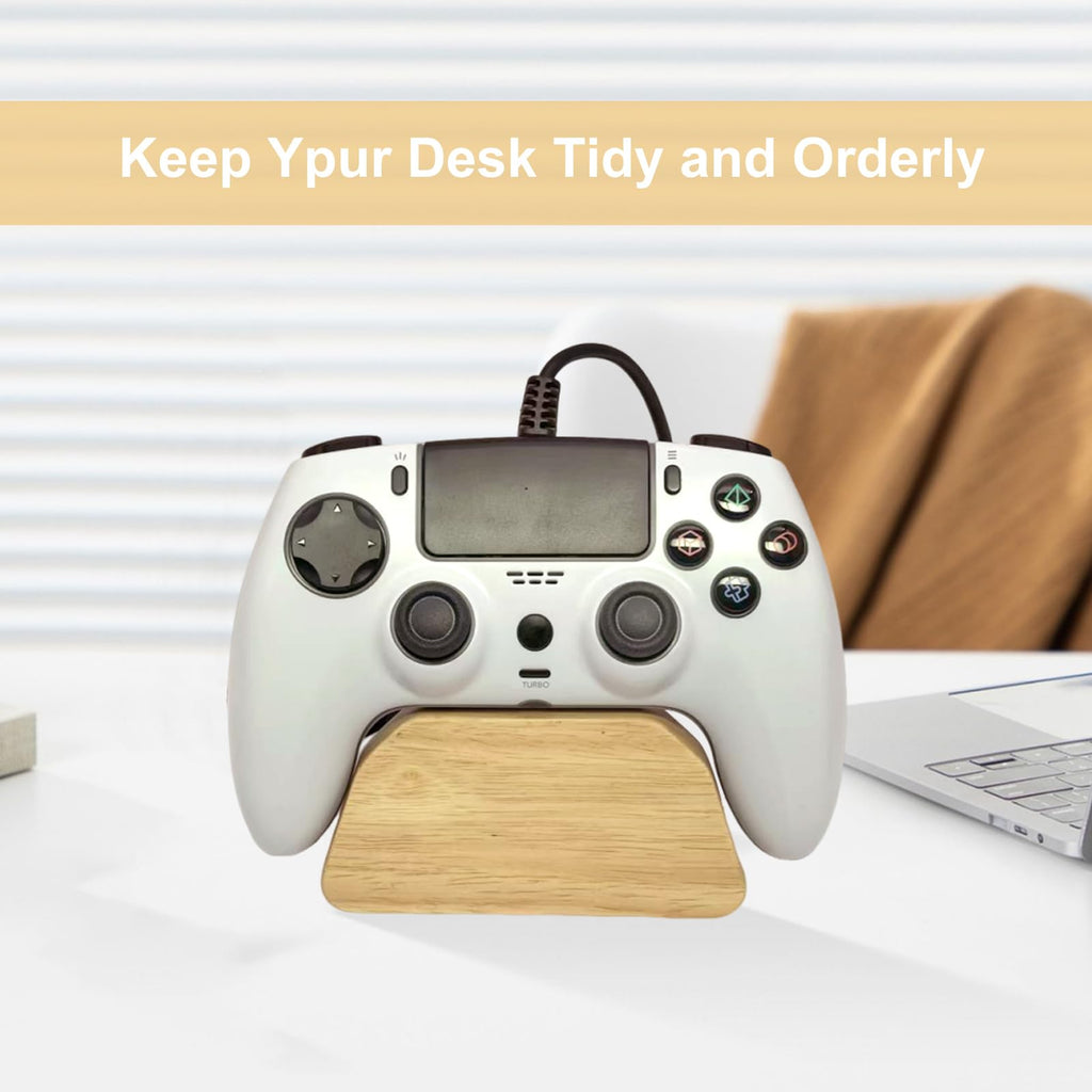 Solid wood gamepad stand, game equipment, controller stand, suitable for Xbox, PS4, PS5, is a good helper for organizing gamepads on the desk, and also the best gift for your son, husband, boyfriend