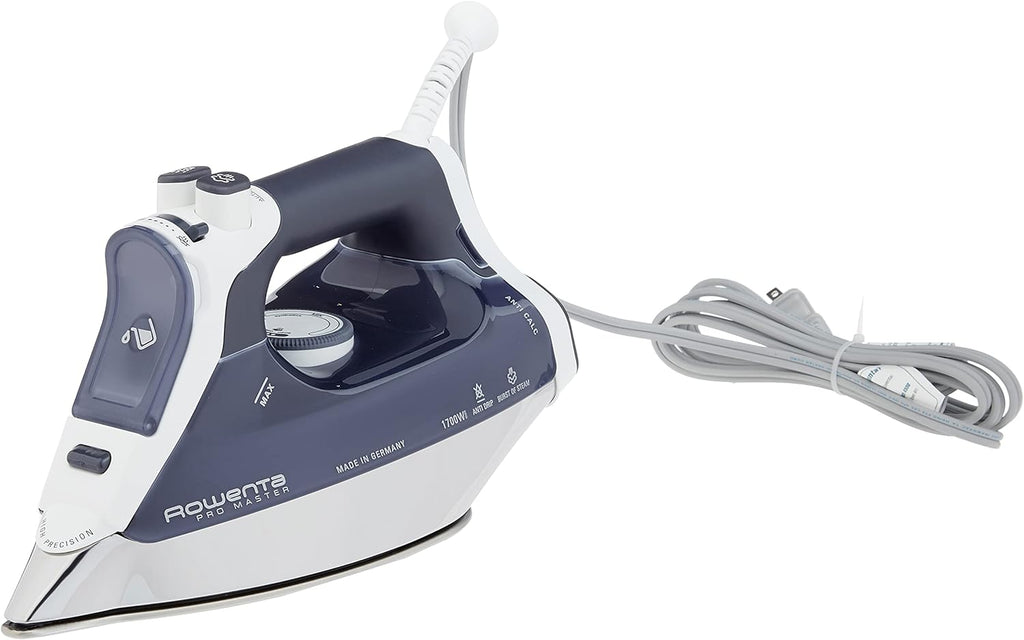 Rowenta DW9280 Steam Iron - 1800-Watt Digital Display with Stainless Steel Soleplate & 400 Holes - Blue