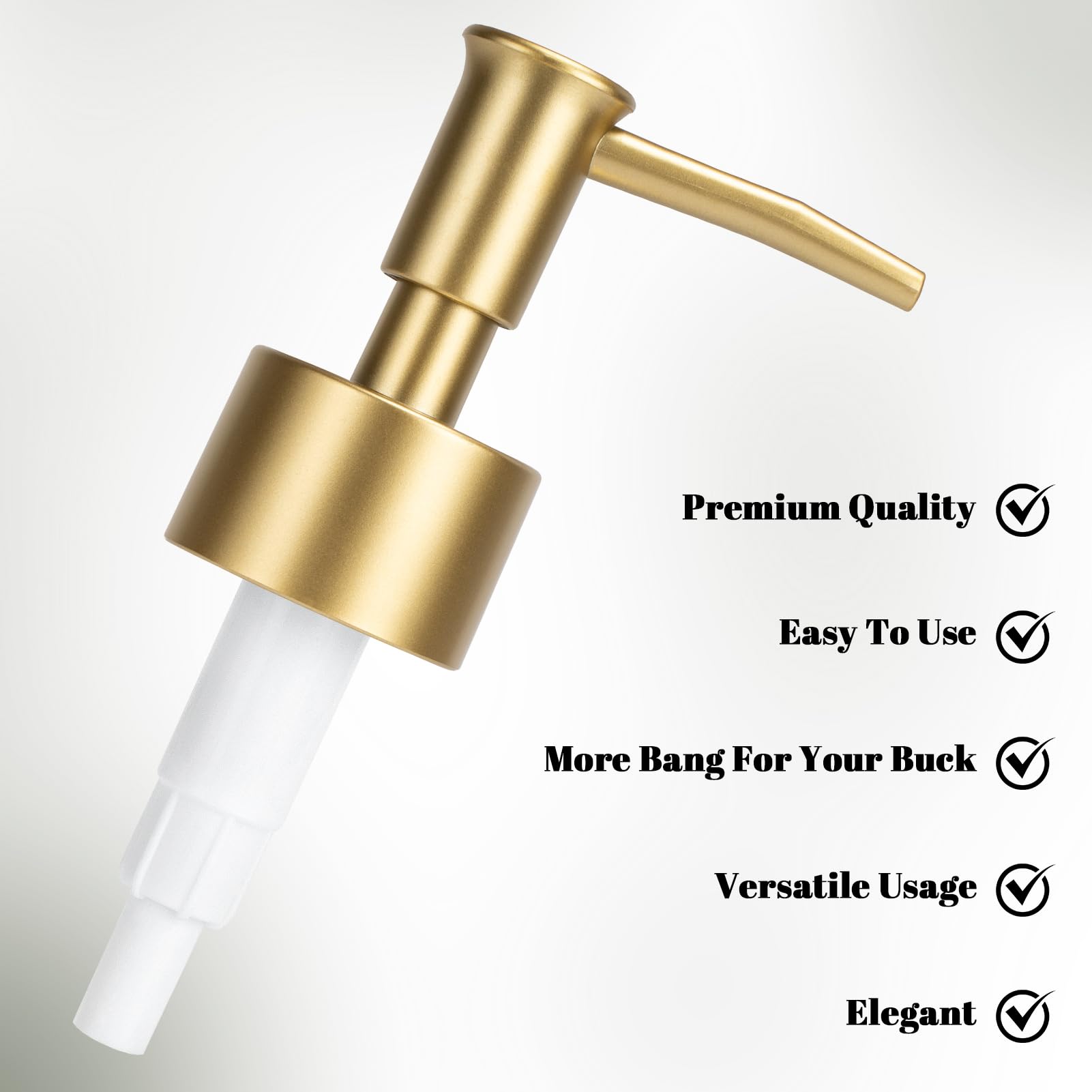 Plastic Soap Dispenser Pump Replacement for Standard 28/400 Thread Size for Your Lotion or Dish Soap Refill Dispenser Kitchen Bathroom 2 Pack(Gold)