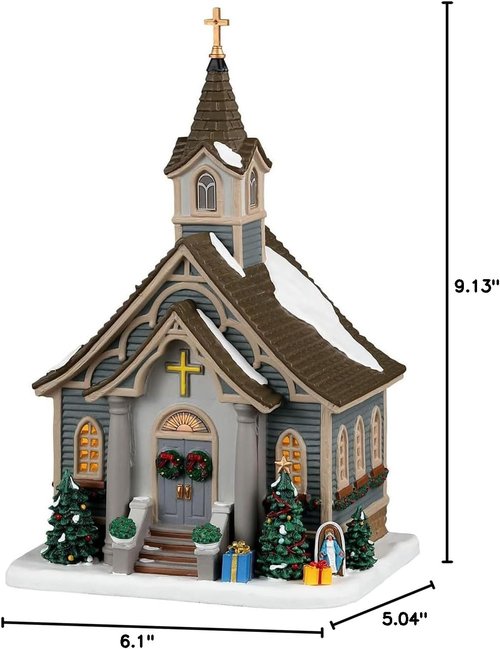 Lemax Small Town Church Figurine - Charming Holiday Decor for Festive Displays | 6.5 Inches