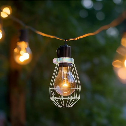 5pcs Vintage Lamp Bulb Guard, Adjustable Clamp-on Bulb Cover, Iron Metal Light Cages, Vintage Lamp Guard Replacement for Hanging Pendant Lighting, Home Industrial Decoration