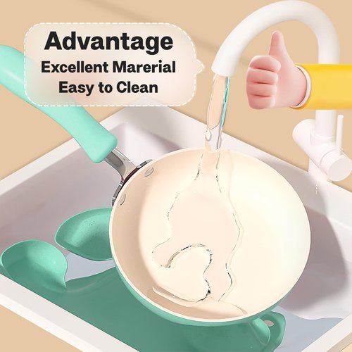 Cicicooie Kids Cooking Sets Real Easy Montessori Kitchen Safe Tools Making for Beginner Cooking Educational (Green)