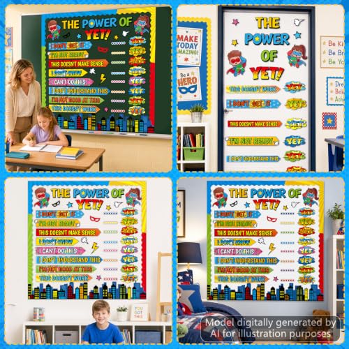 Hero Growth Mindset Bulletin Board Set - 43-Piece Classroom Decor